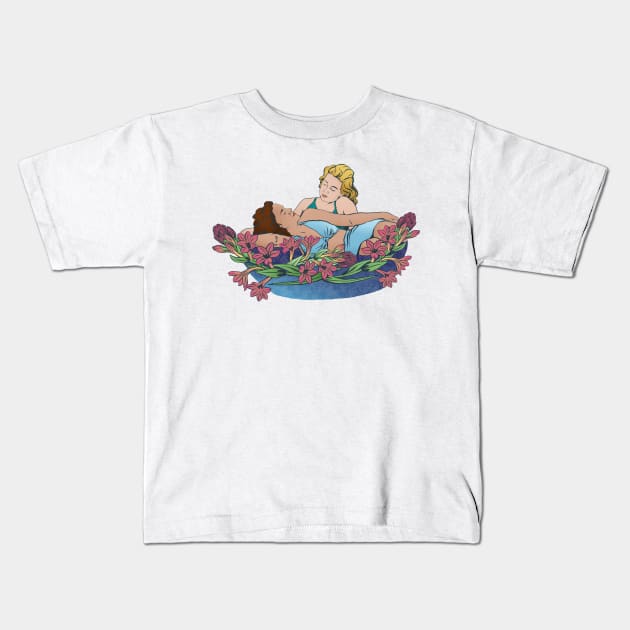 Cute Lesbian Couple Kids T-Shirt by FabulouslyFeminist